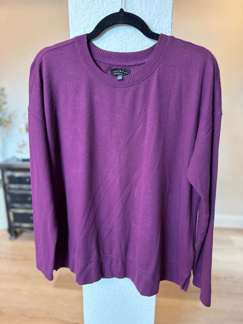 Lucky Brand Purple Crewneck Long Sleeve Sweater Size L/G